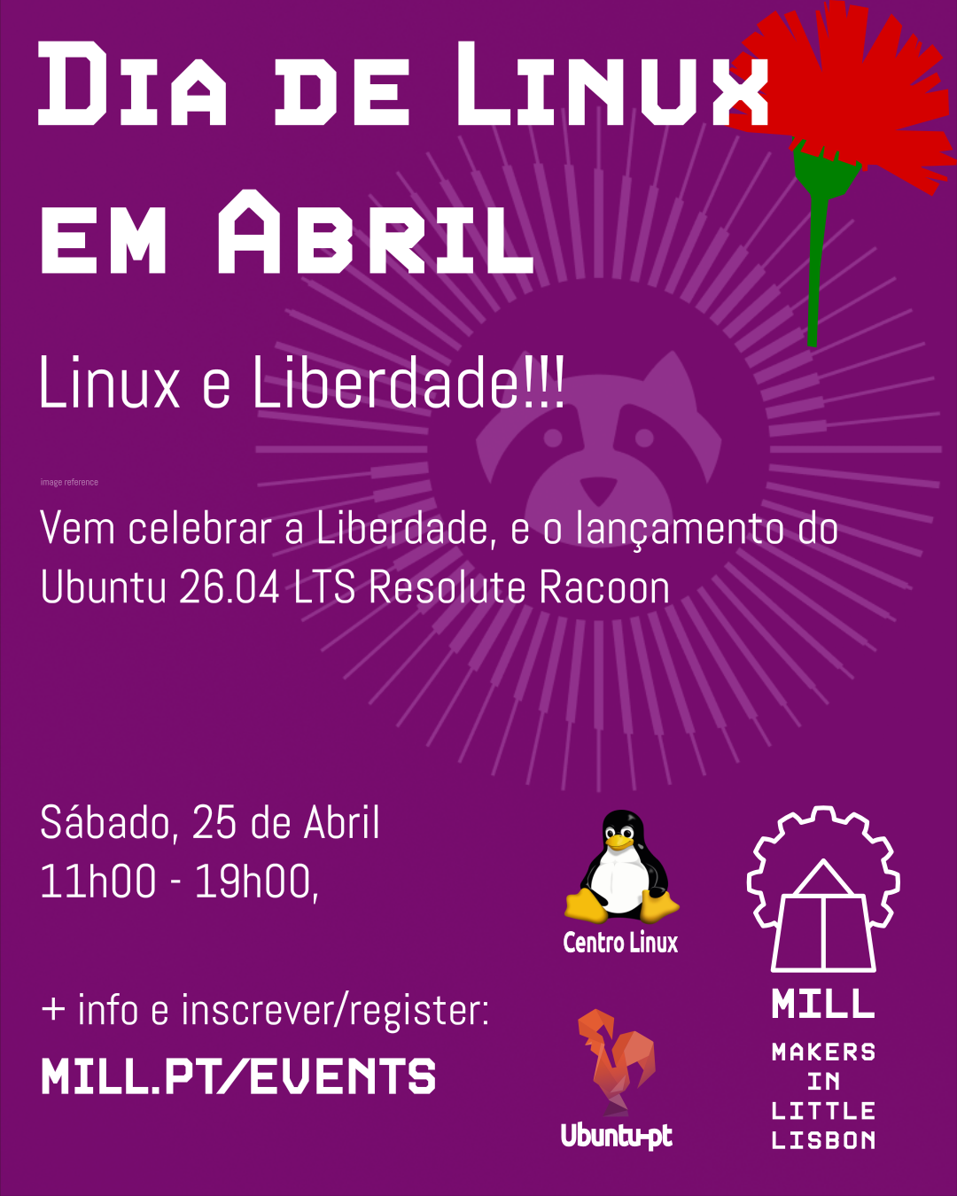 Cartaz do Dia de Linux em Abril